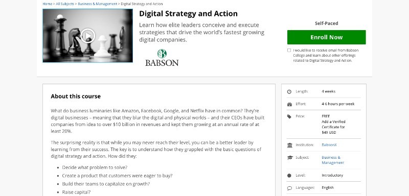 social media courses - digital strategy and action