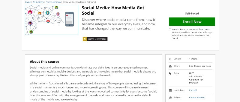 social media courses - social media how to get more attention edx