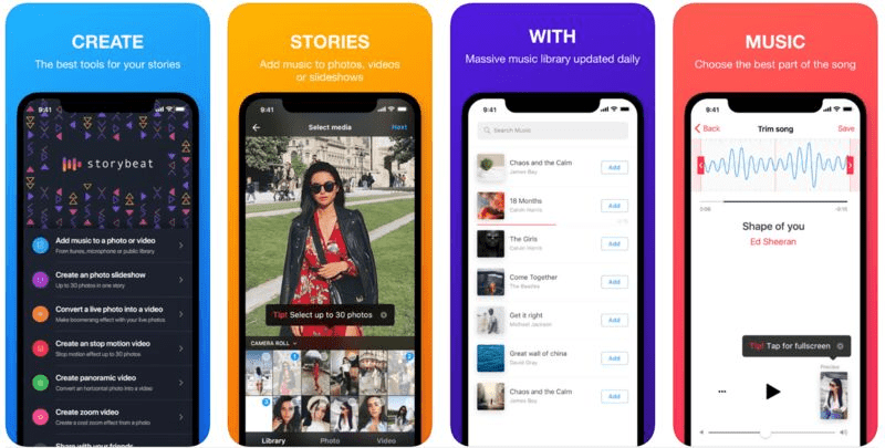 instagram marketing tool storybeat add music to your insta stories music library best part of the song add music to photos, videos or slideshows best tools for your stories