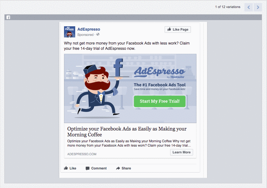 adespresso platform for facebook twitter linkedin instagram ads optimisation