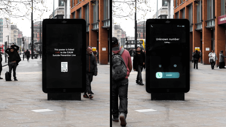 CALM reflects helpline calls in 'ringing' street displays