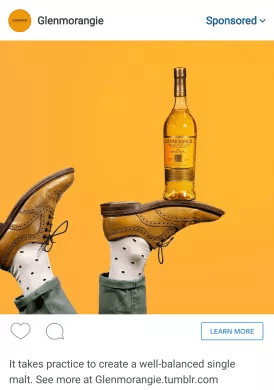 Instagram Dynamic creative ad yellow shoes drink