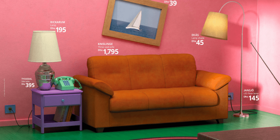 akea, it displays furniture in the living rooms of Friends and The Simpsons
