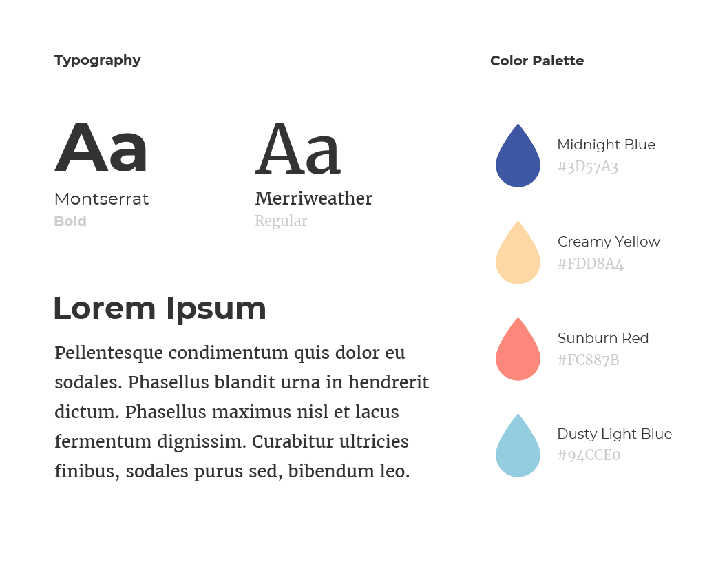 personality typography lorem ipsum color palette