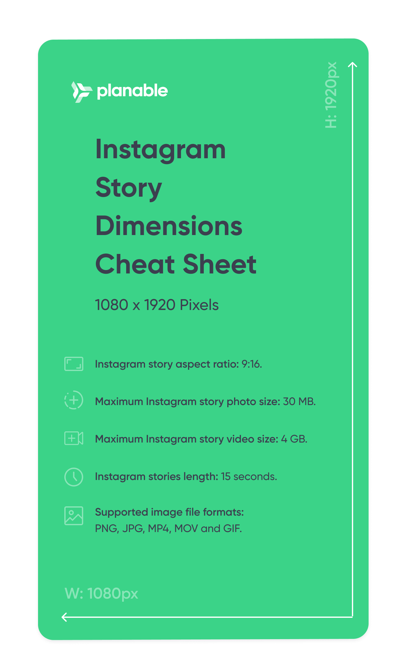 instagram story dimensions are 1080 x 1920 pixels