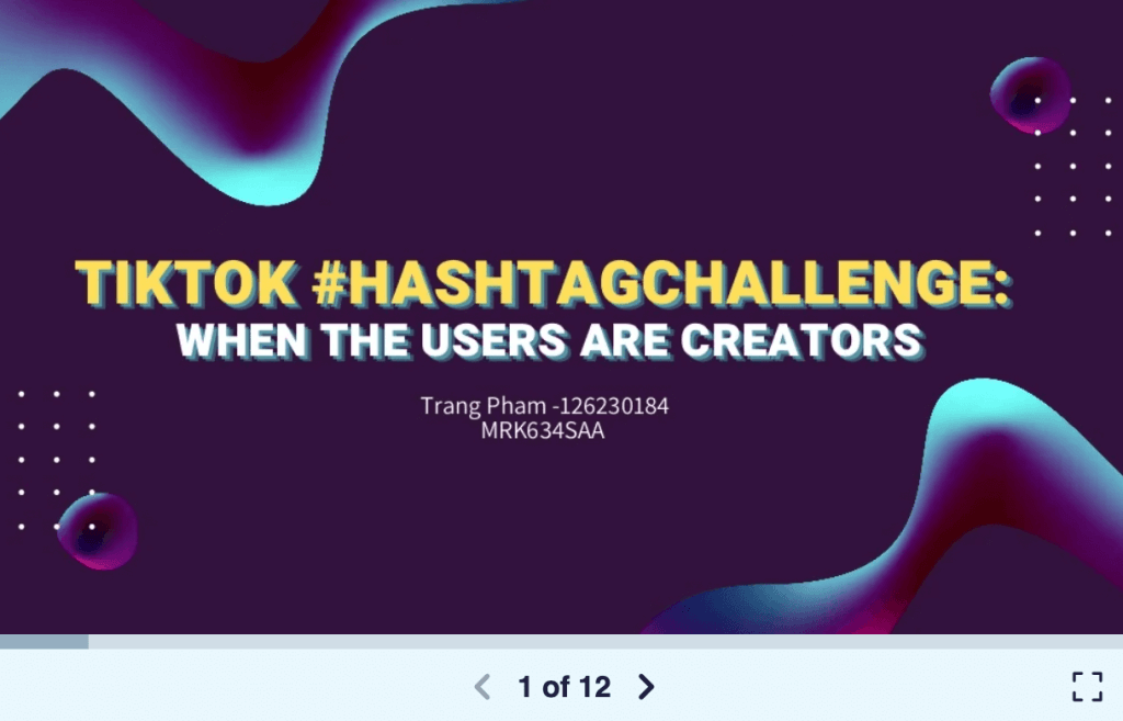 tiktok hashtag challenge: when the users are creators presentation example 