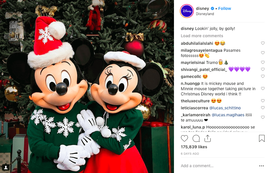 best social media campaigns disney christmas instagram post