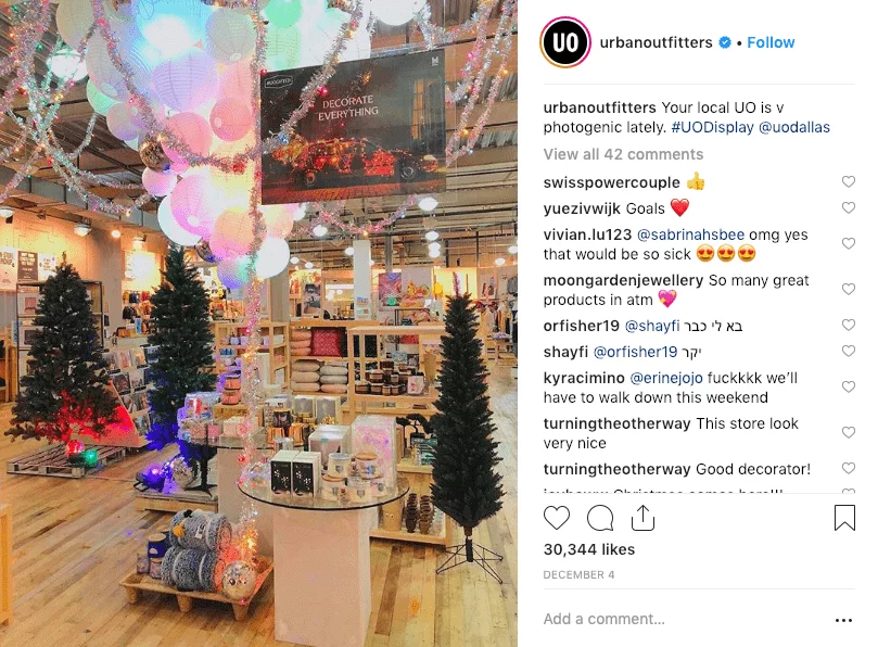 best social media campaigns urban outfitters christmas instagram post