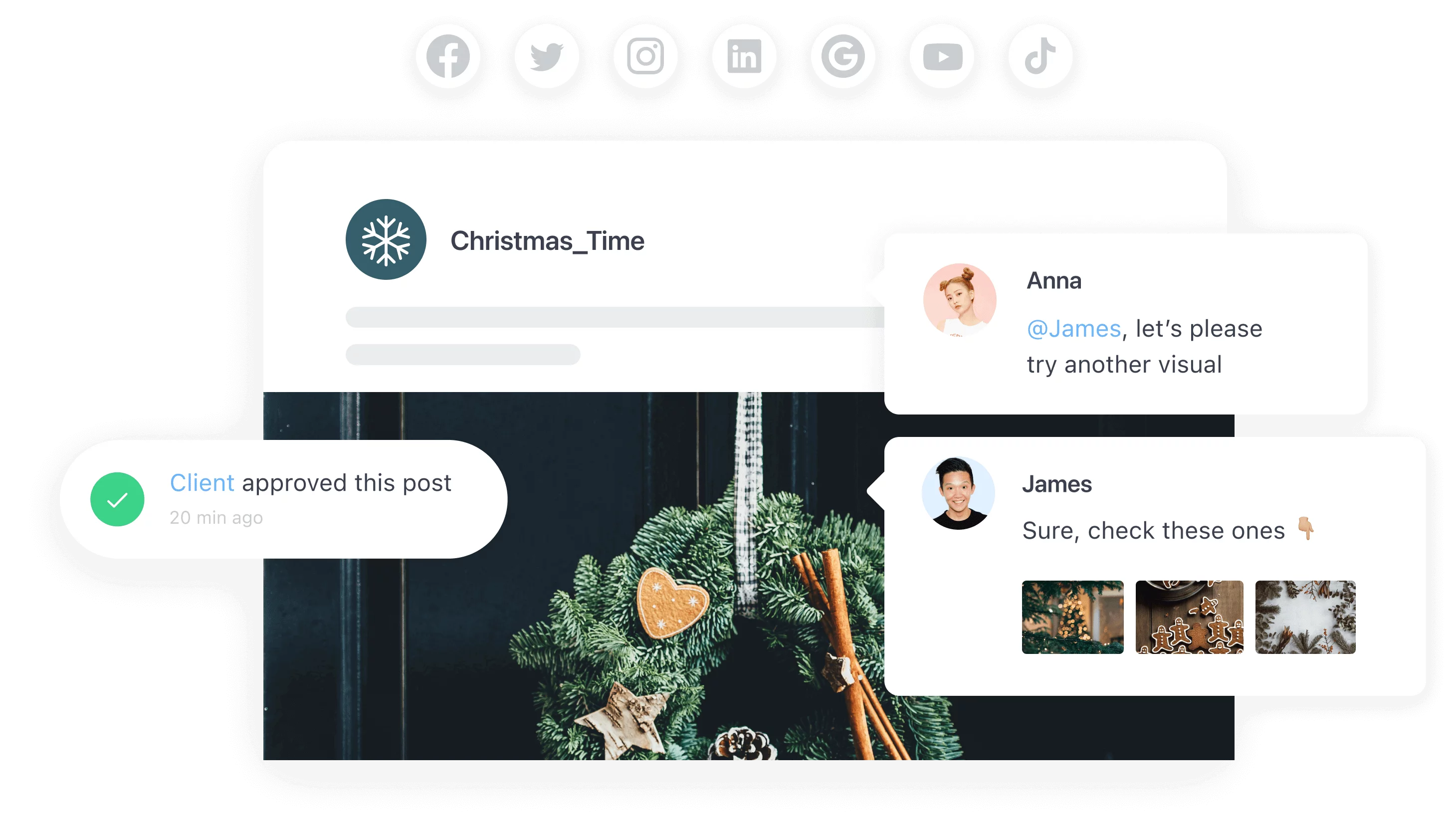 collaboration and approval features on social media posts in planable