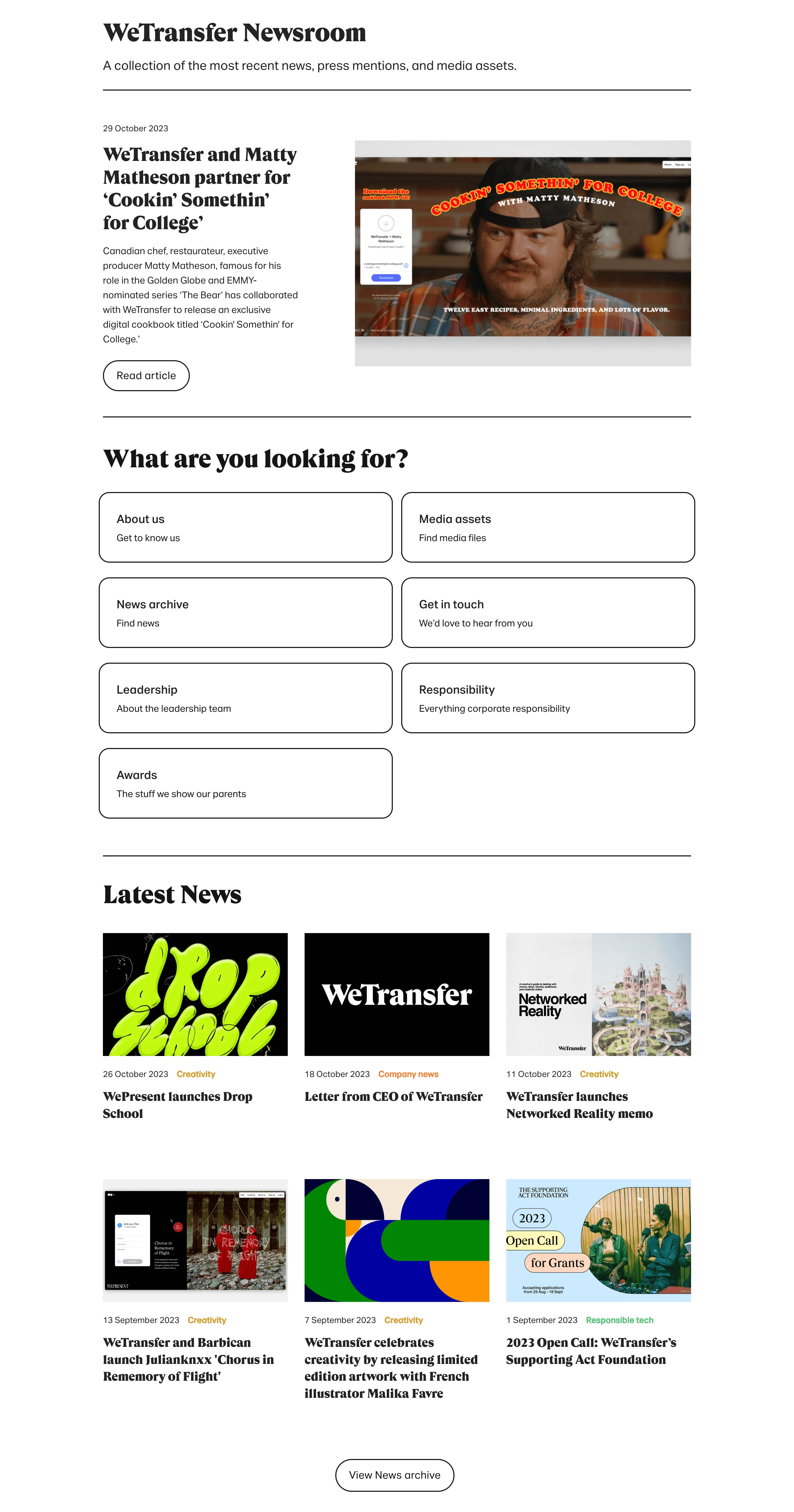 press mentions wetransfer marketing collateral example
