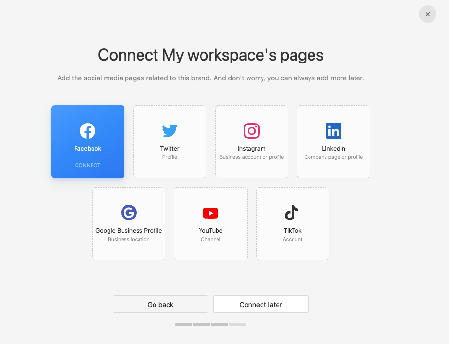 connecting a social media page in Planable workspaces
