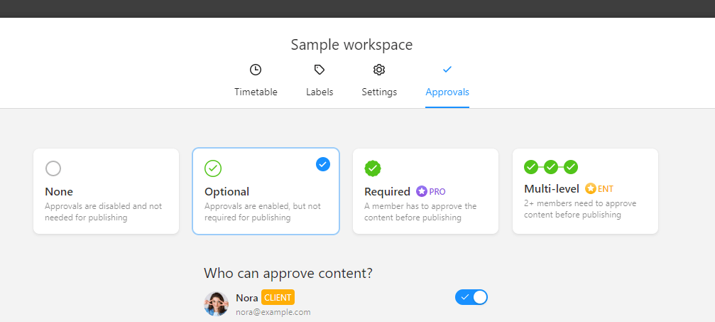 approval layers in planable