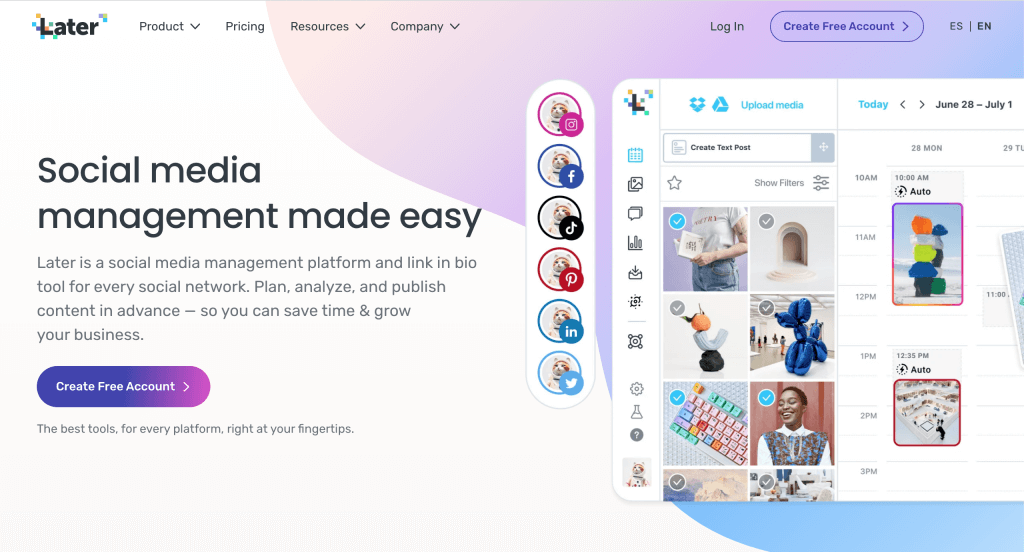 Later helps content makers streamline their visual social media content