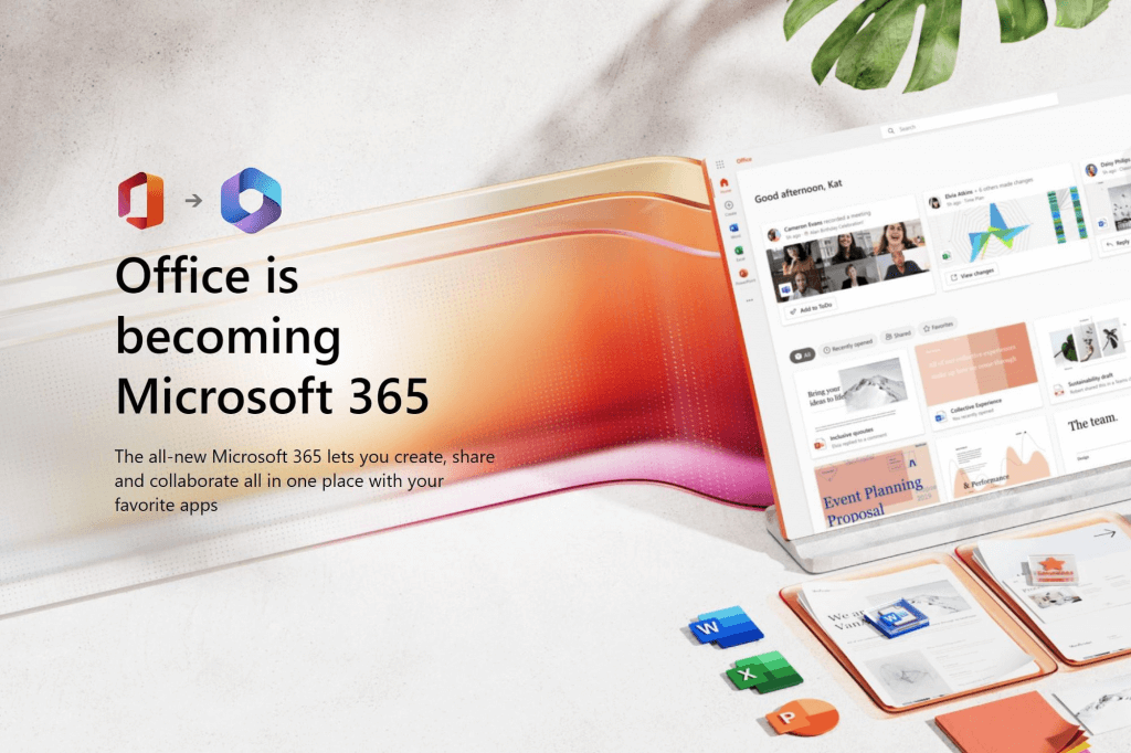 Office migration to Microsoft 365 announcement on website