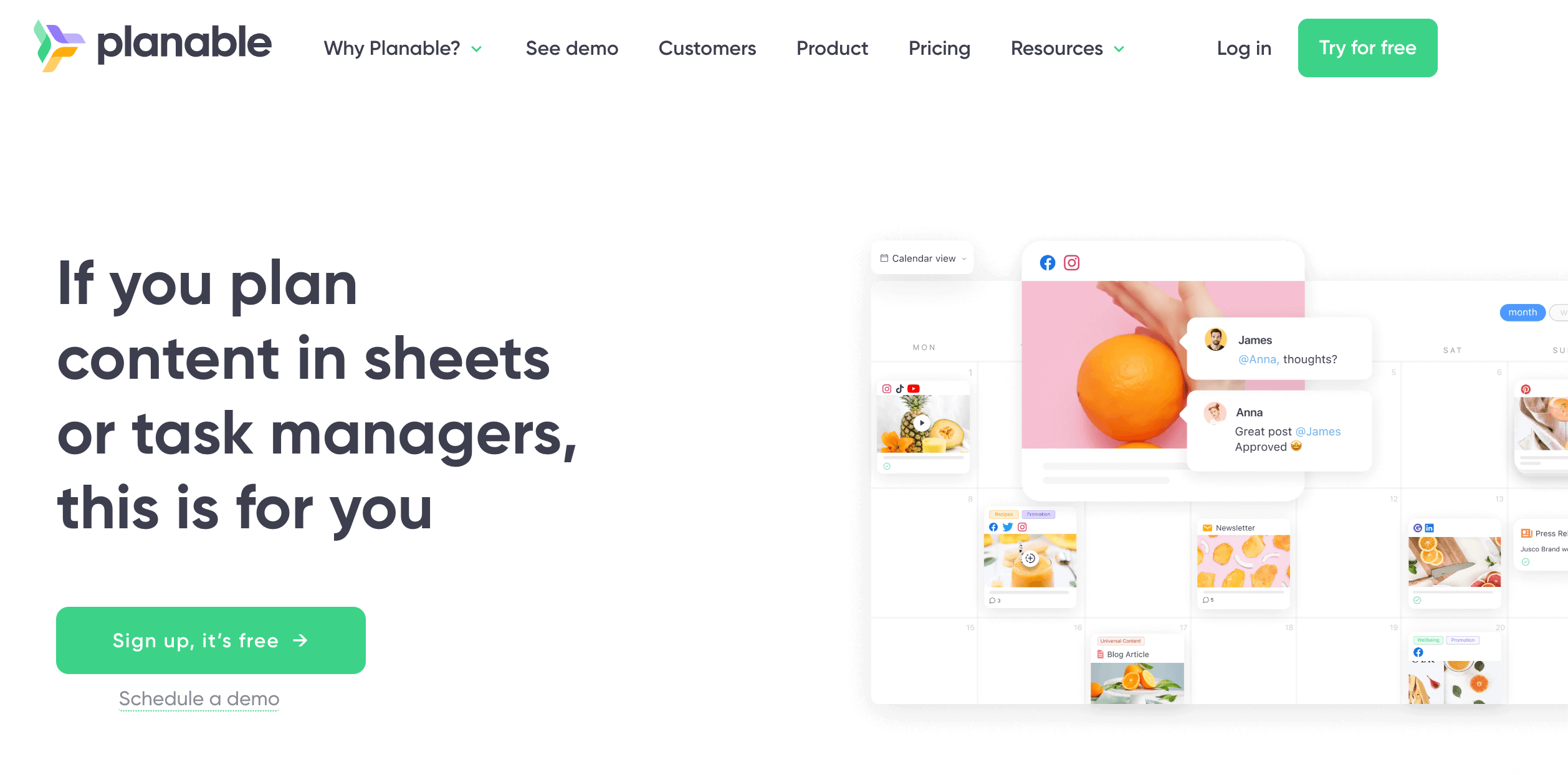 Planable - collaboration platform for content marketing teams.