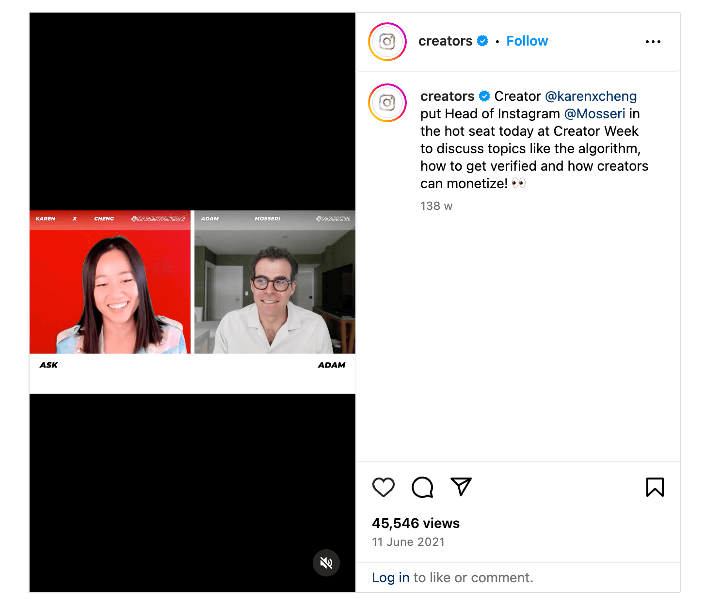 Adam Mosseri answering how often to post on Instagram