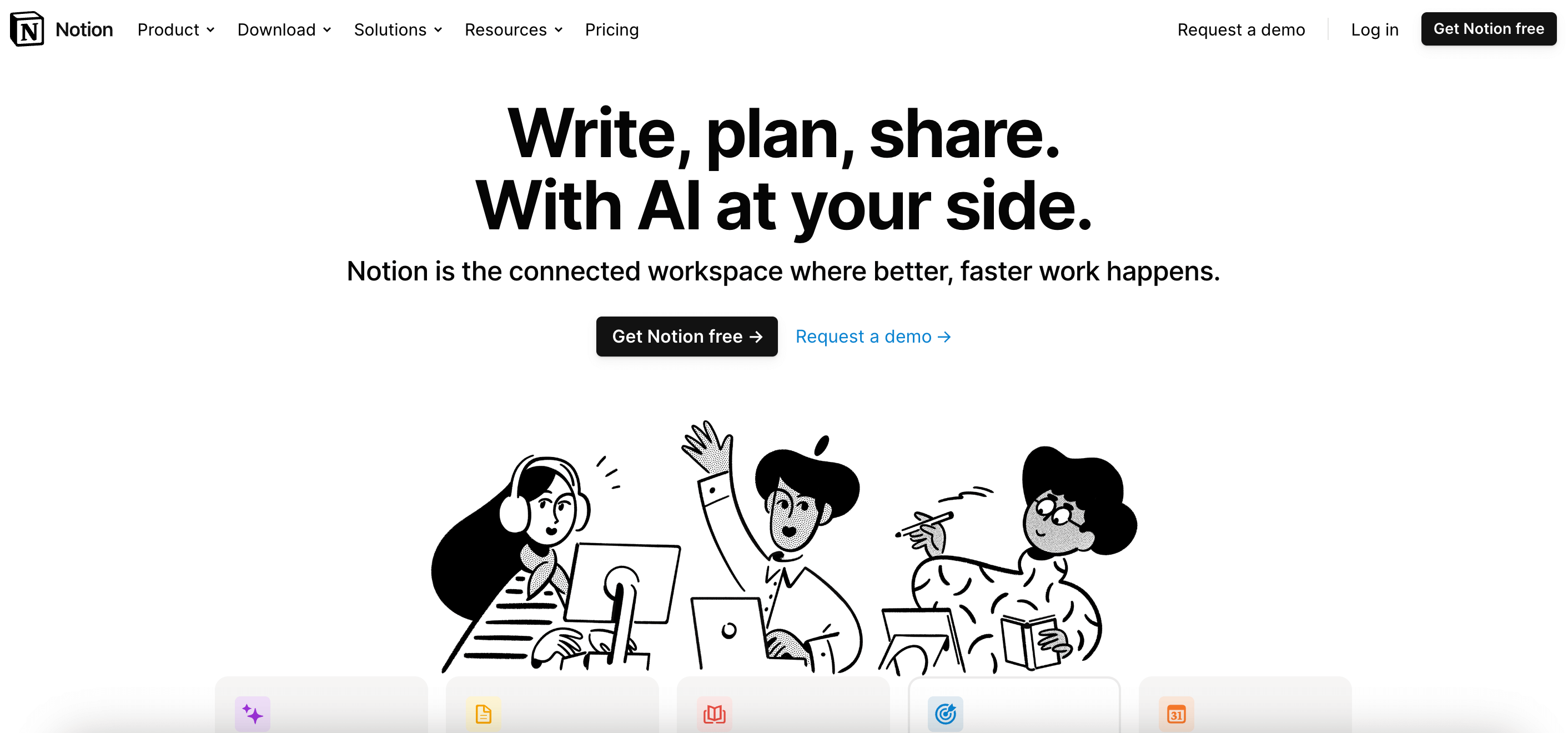 Notion's homepage