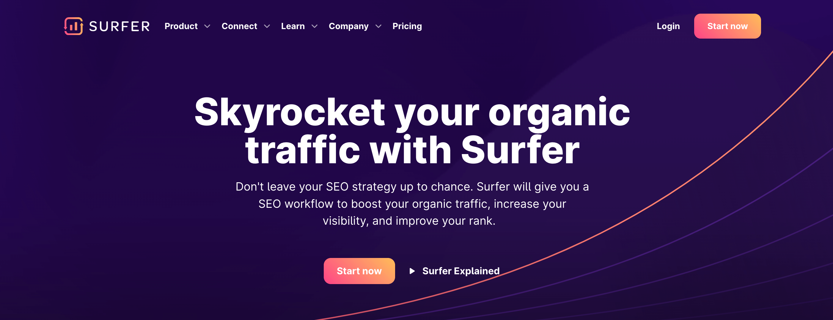 SurferSEO's homepage