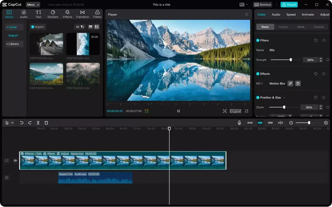 CapCut Instagram video editing tool for video, reels and stories