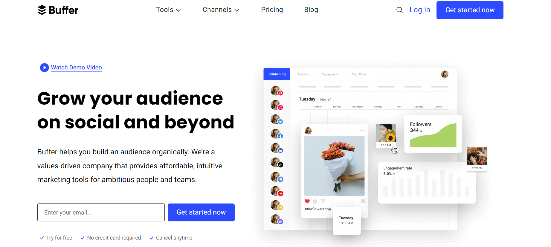 Buffer's homepage