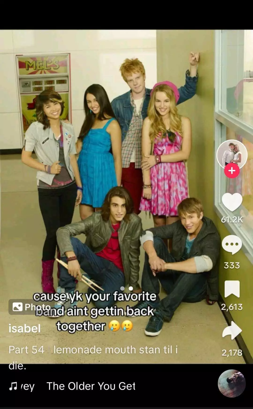 Group photo of six diverse young actors posing cheerfully in a school hallway, representing characters from the movie "Lemonade Mouth."