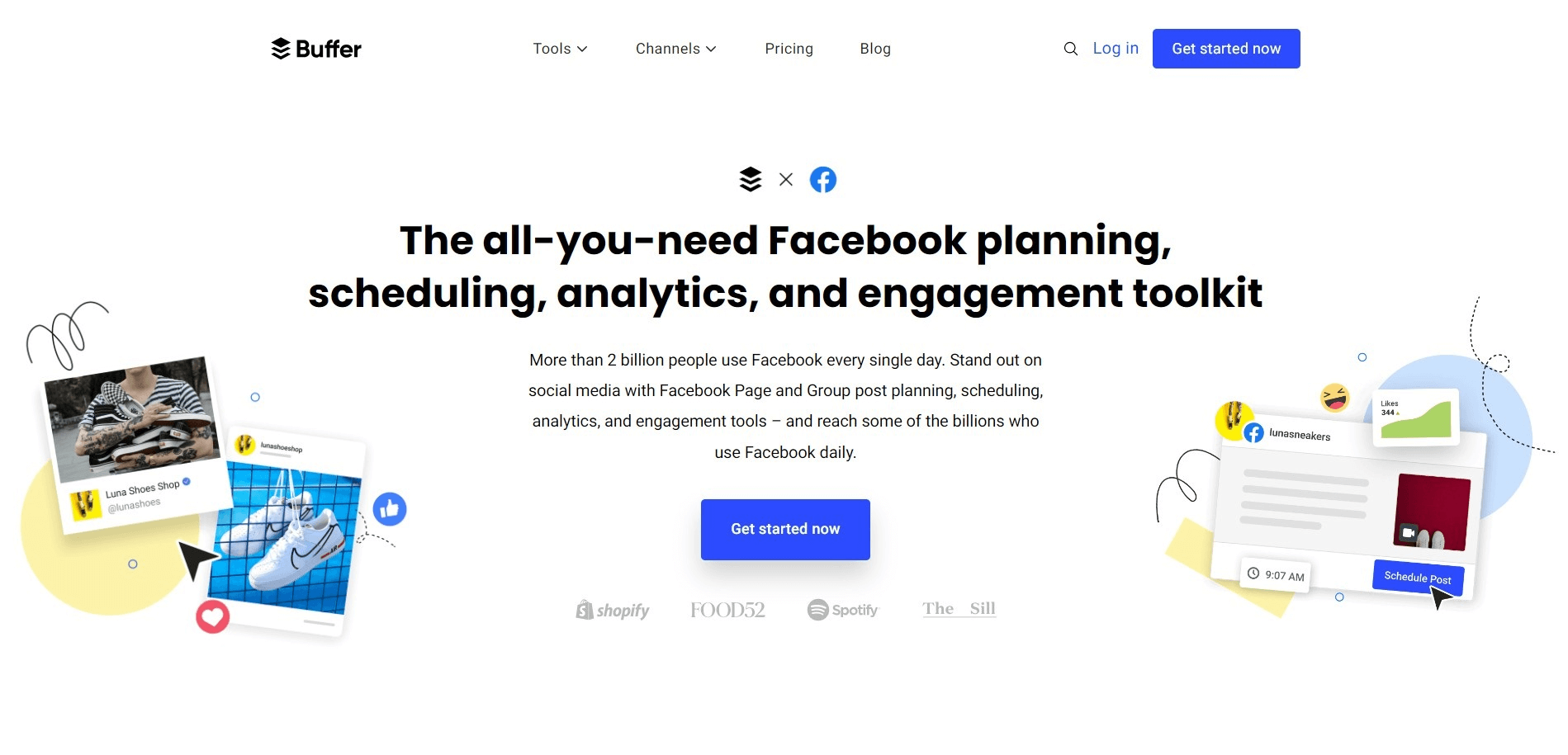 Buffer's facebook planning landing page