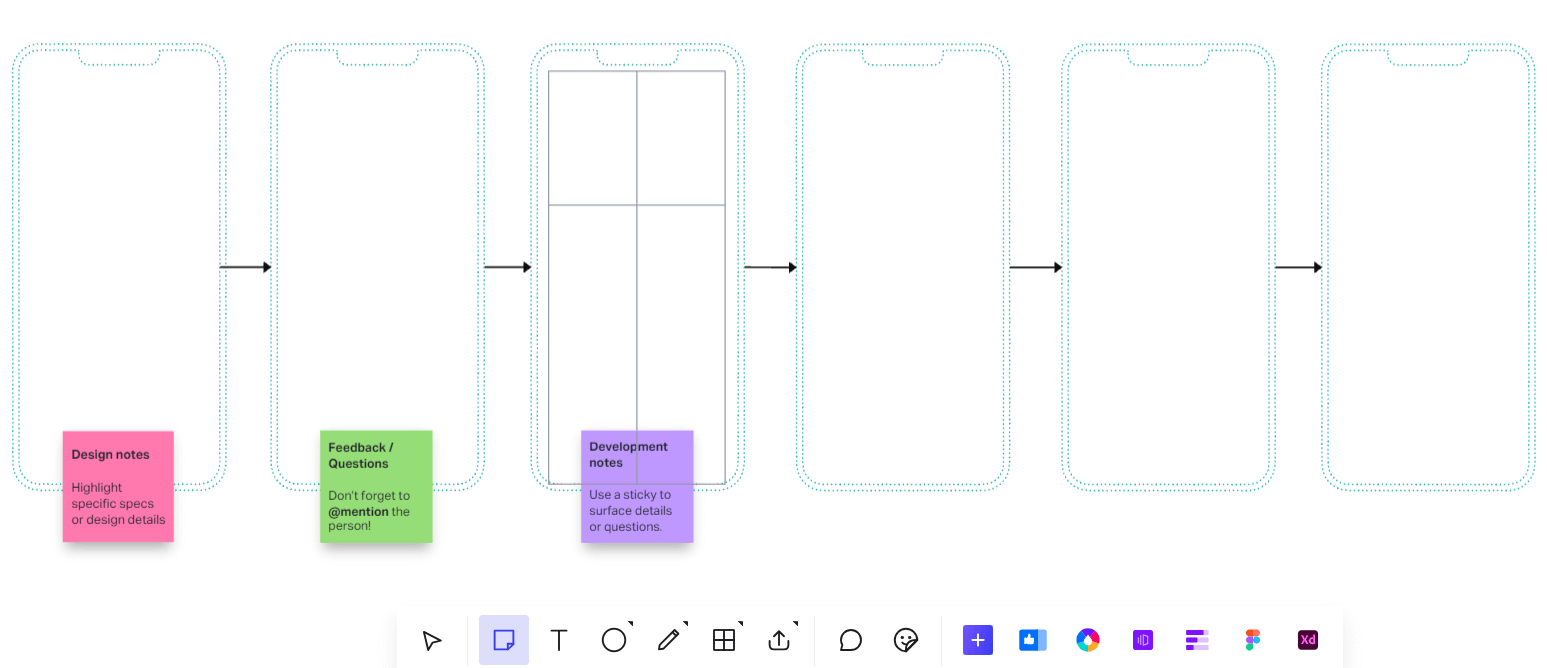 Screenshot of InVision displaying a selection of ready-made templates for creating wireframes and mockups, featuring a user-friendly interface with various template options to streamline design processes and enhance project planning.
