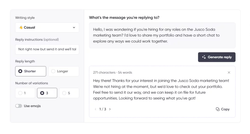 Free AI reply generator tool - Planable
