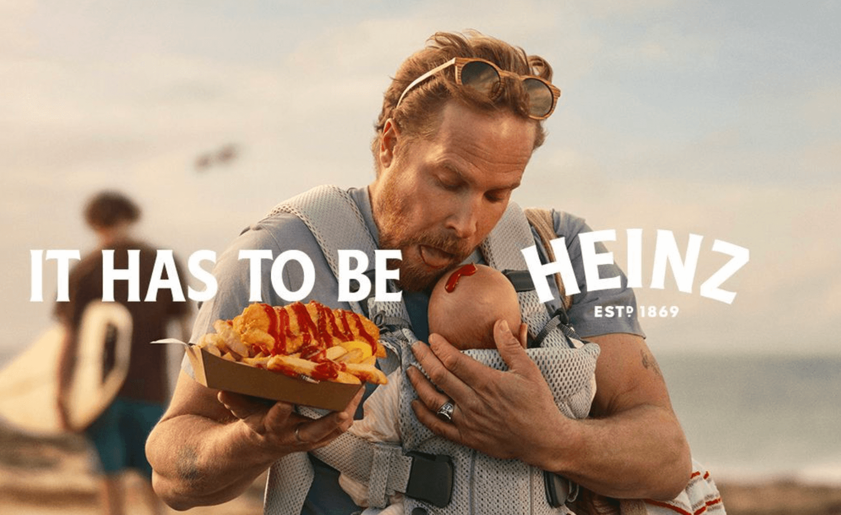 Heinz's "It Has to Be Heinz" campaign visual featuring The Last Drop, highlighting fan obsession with Heinz ketchup through playful, viral-inspired imagery.