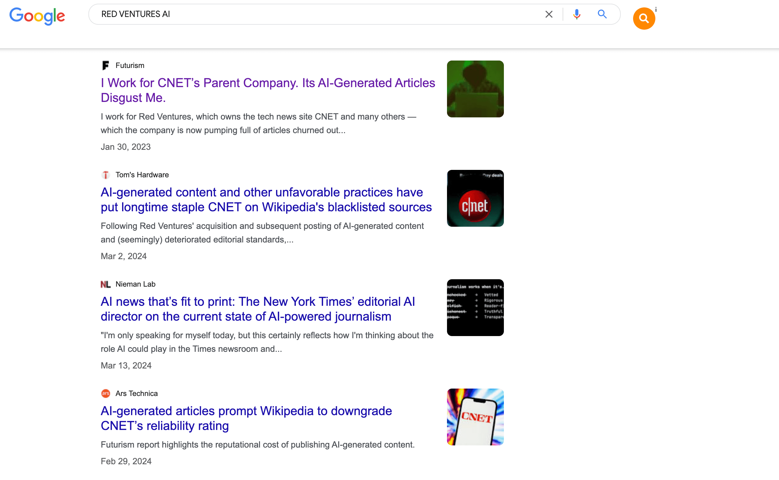 ​Screenshot of a CNET article demonstrating content authority through structured layout and authoritative information.​