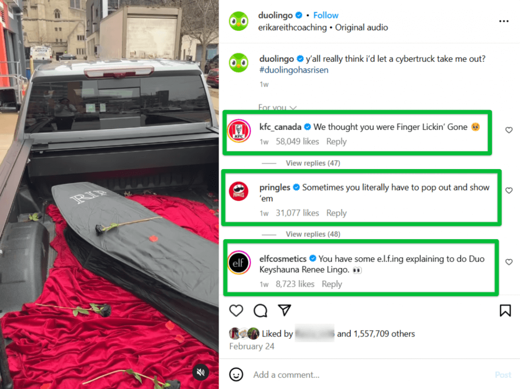 Duolingo’s viral coffin stunt shows how to get more followers on Instagram through bold, funny brand engagement.