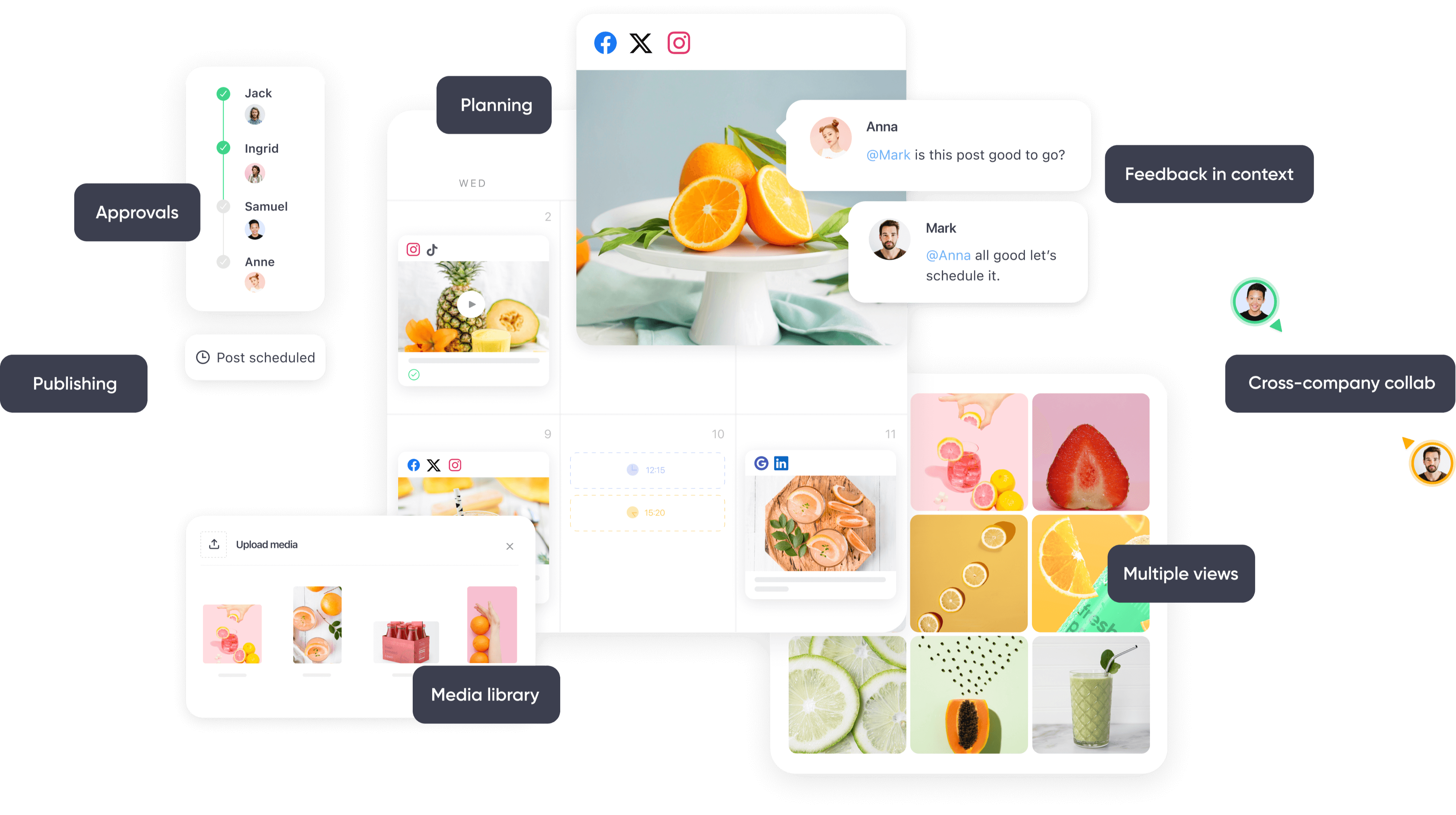 ​Screenshot of Planable's interface highlighting the guidance feature for user assistance.​
