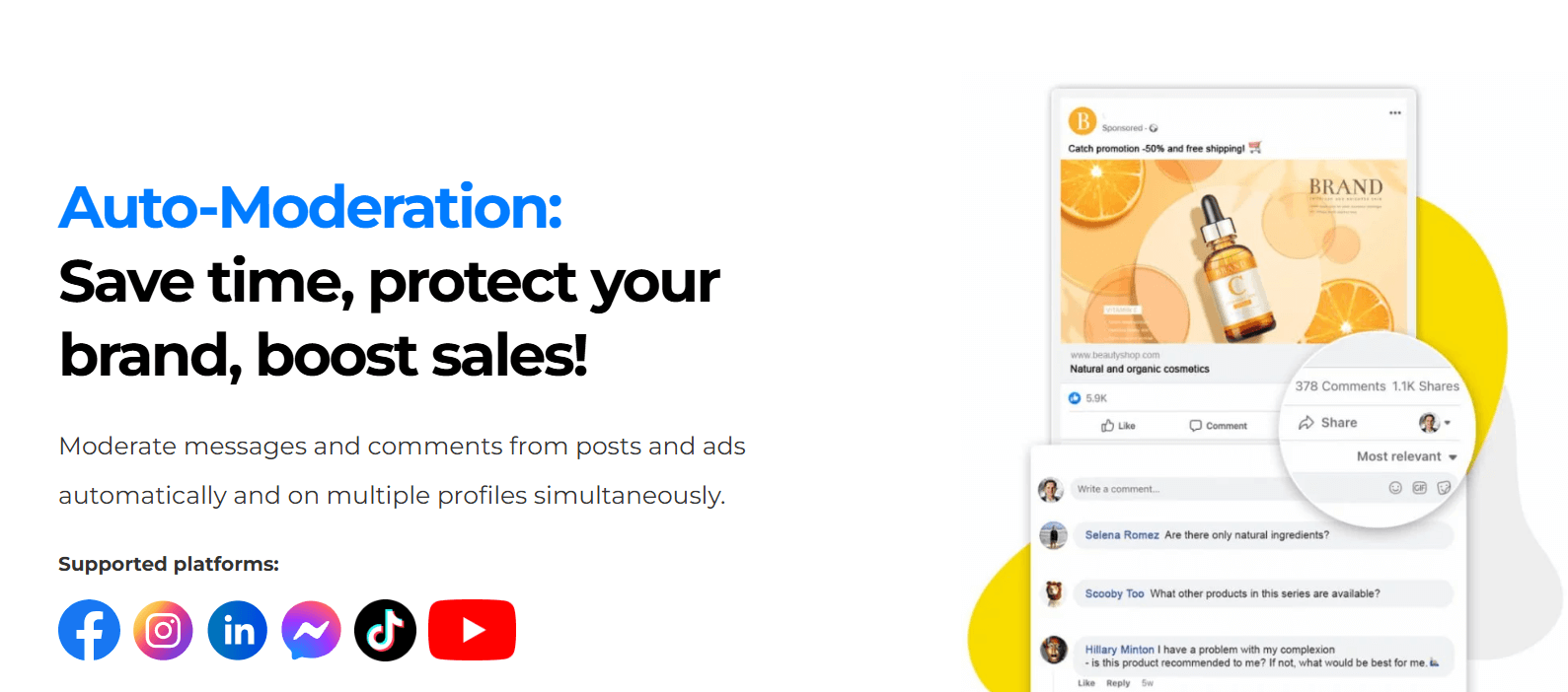 ​NapoleonCat dashboard displaying social media management features.​