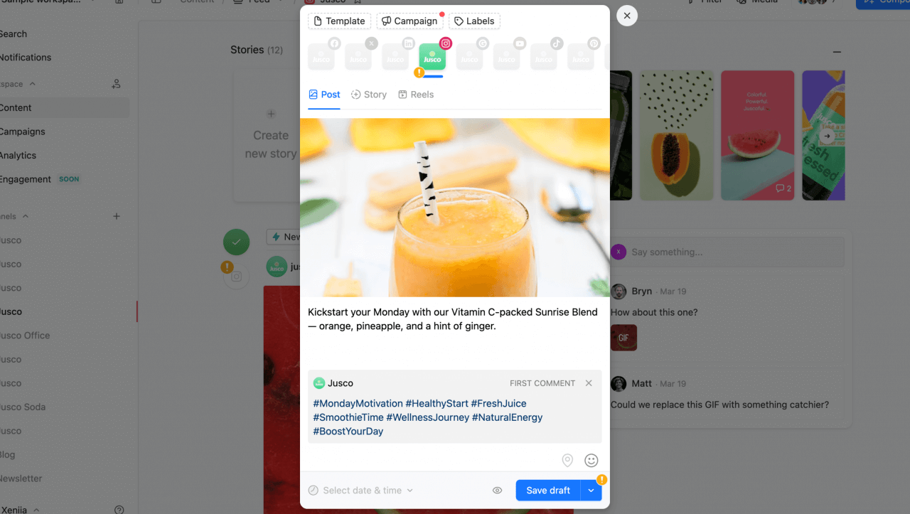Schedule first comment: Instagram, Facebook & LinkedIn guide