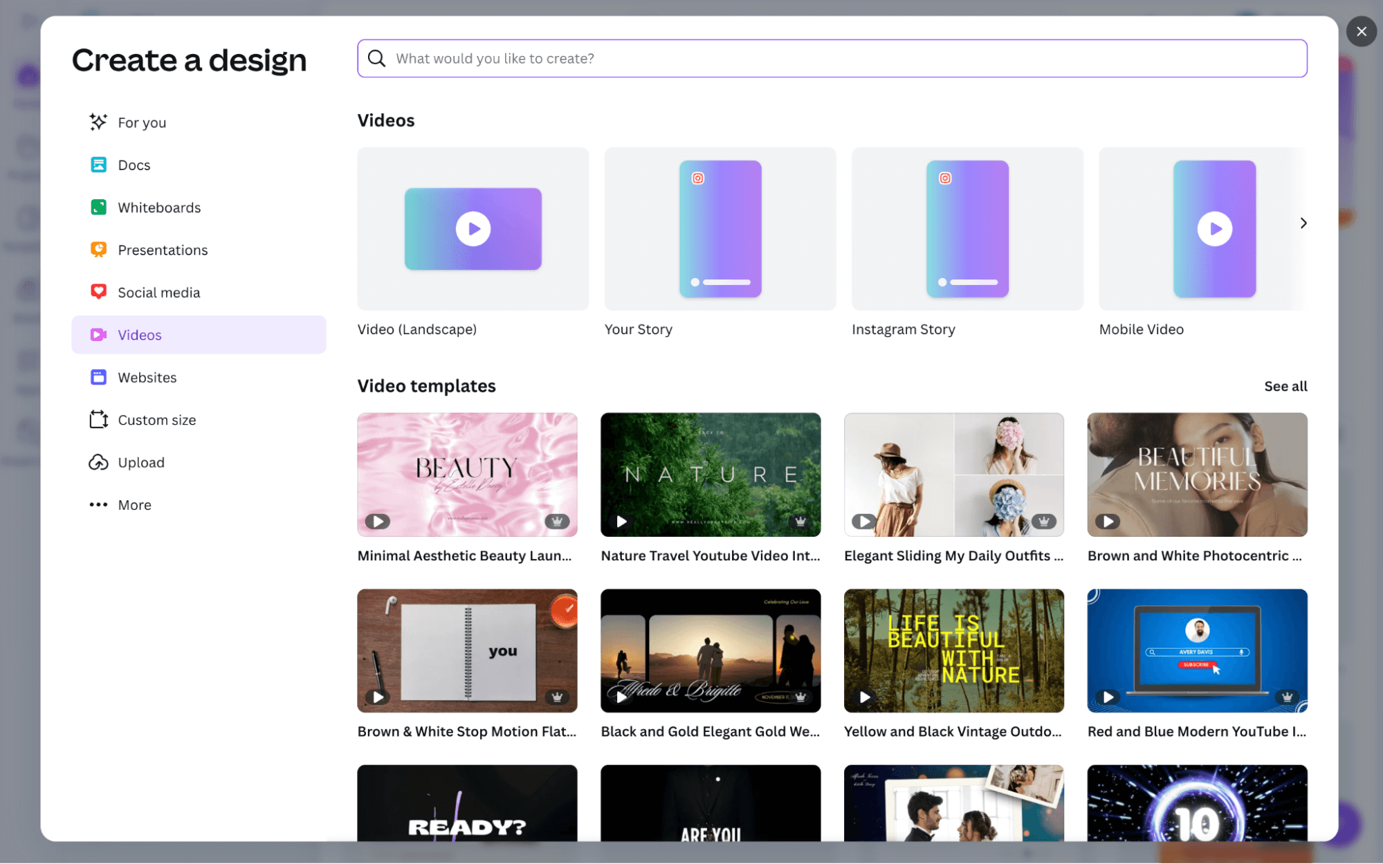 Canva's video editing interface showing timeline, transitions, and branding elements for creating social media videos