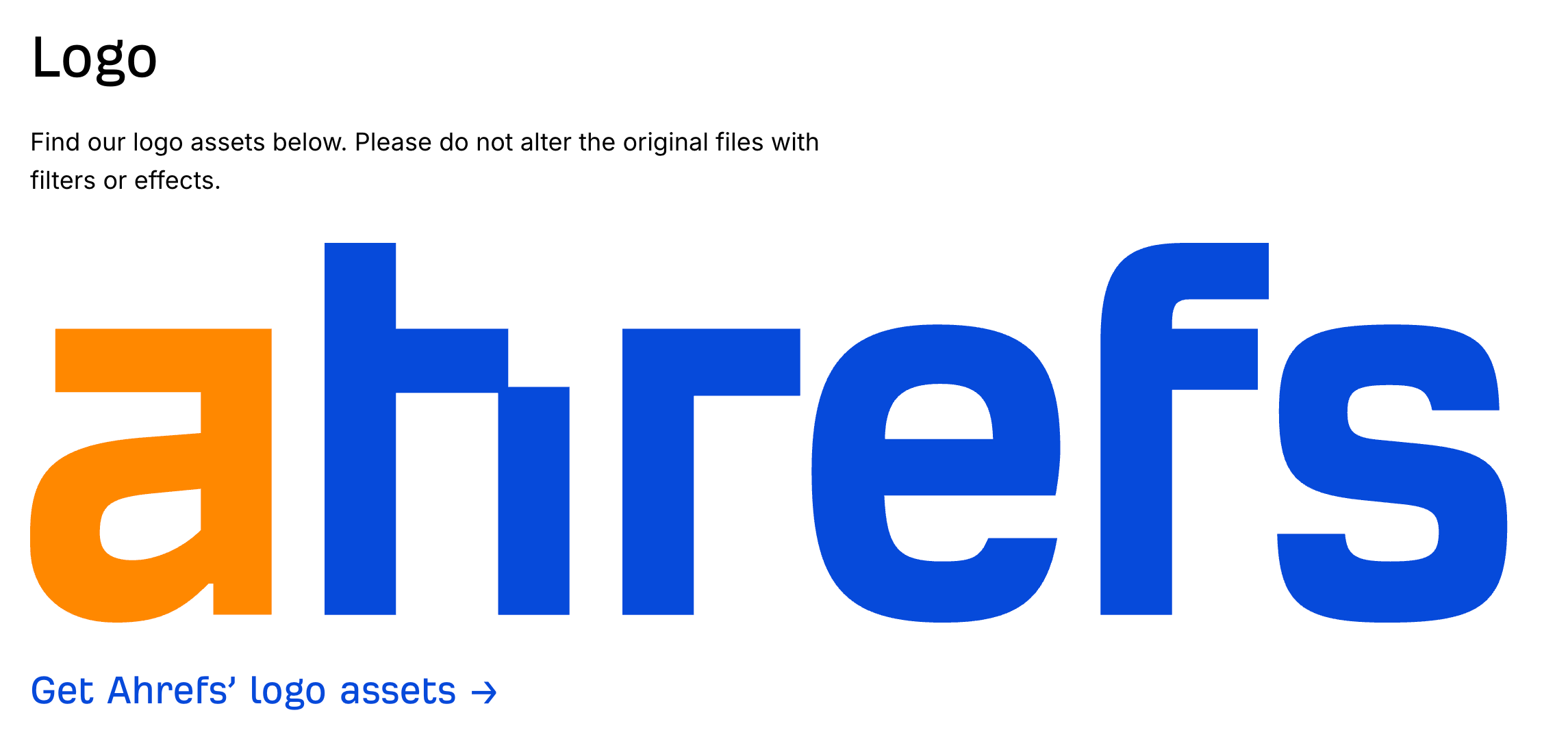 Ahrefs logo in official orange and blue colors, available for download and brand use.