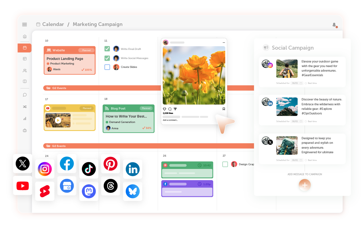 Coschedule social media calendar