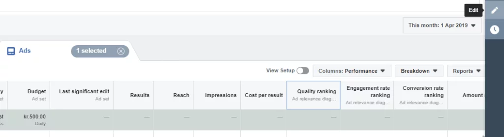 quality ranking facebook ads manager instagram dynamic ads