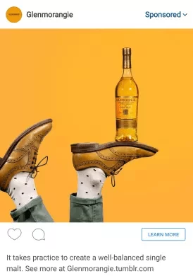 Instagram Dynamic creative ad yellow shoes drink