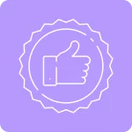 content marketing approved icon purple background