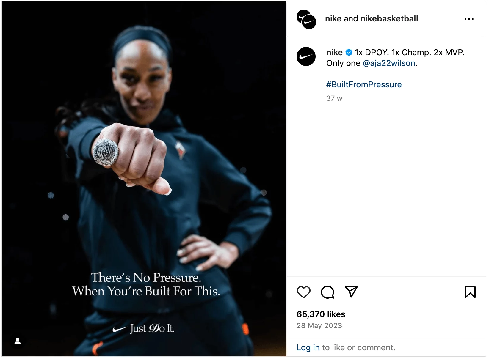 Nike's instagram post