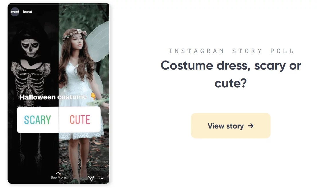 Costume dress Instagram story poll