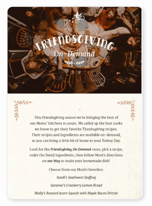 Postmate Thanksgiving campaign