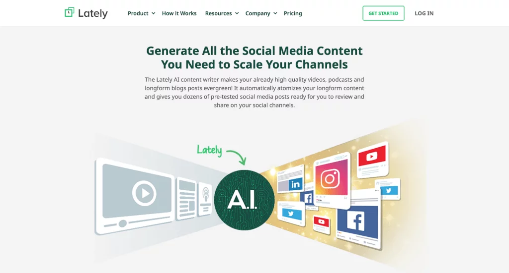 Lately.ai analyzes your long-form content and slices it into bite-size posts.