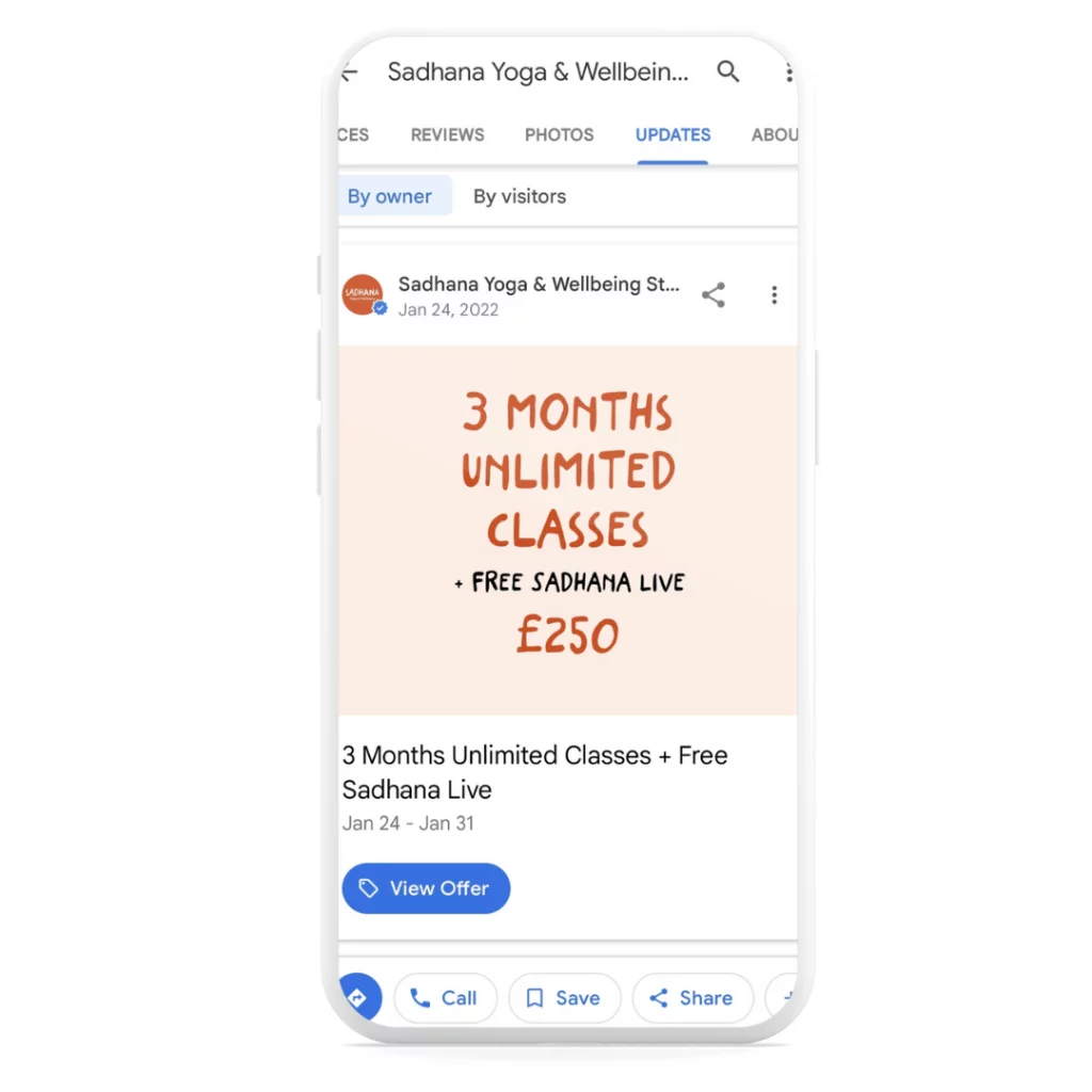 Limited time offer post template for Google My Business