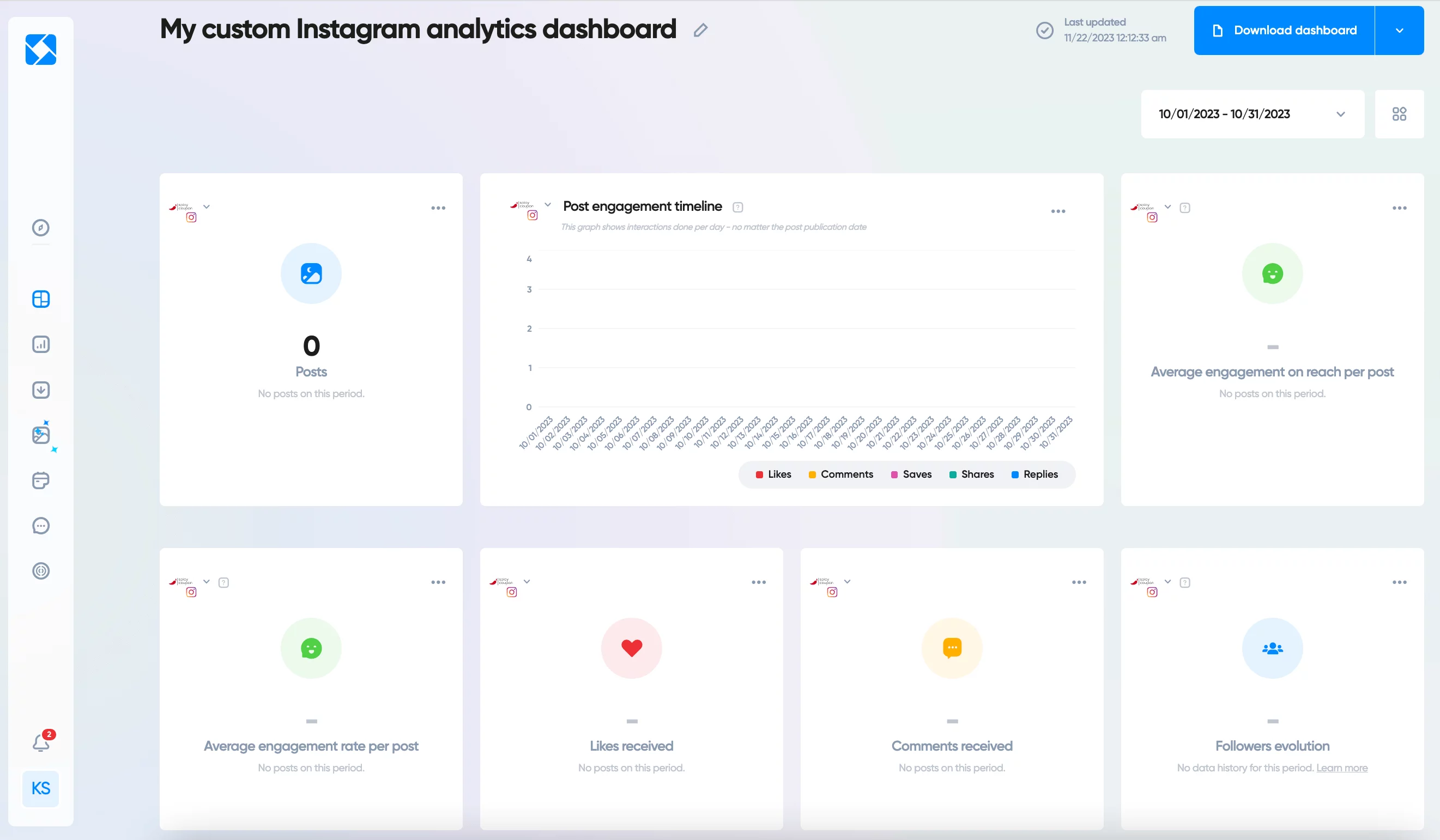Iconosquare custom Instagram analytics dasboard