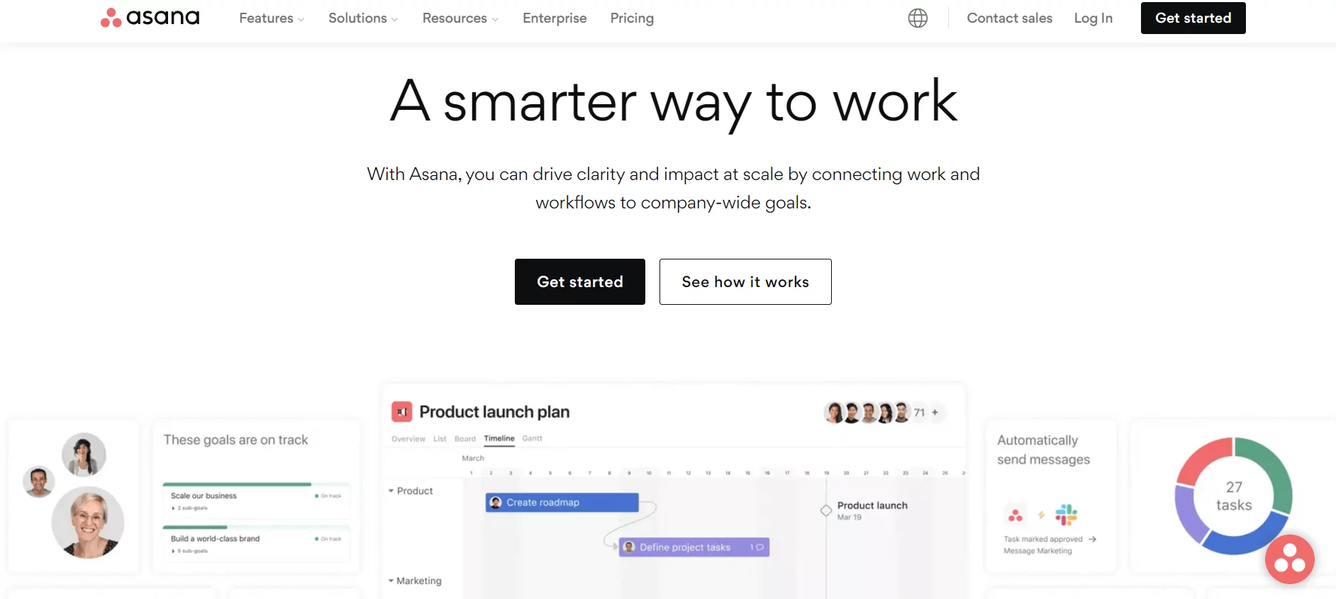 Asana's homepage