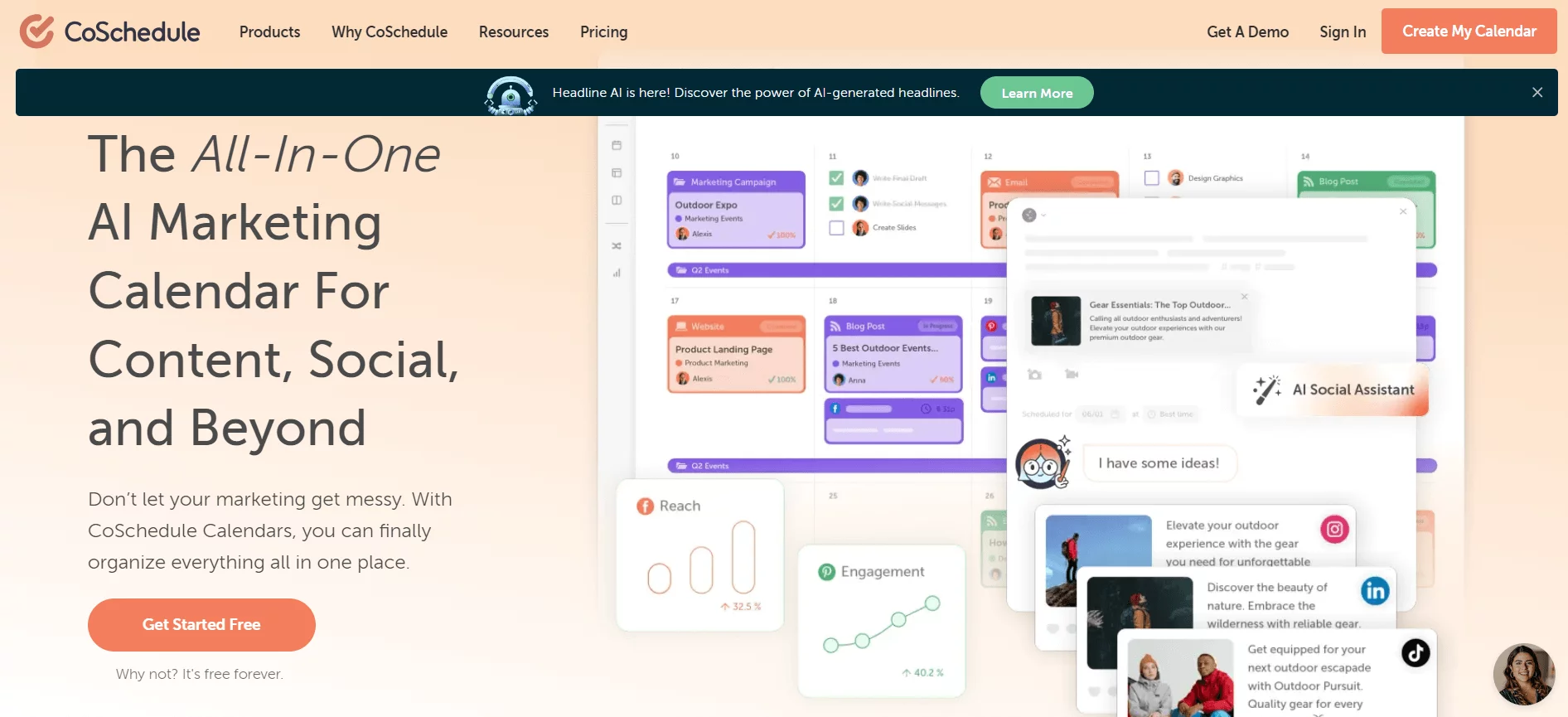 CoSchedule's homepage