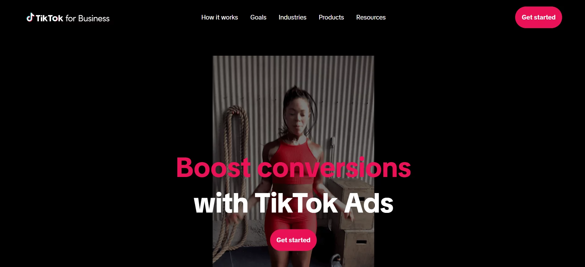 TikTok for business homepage