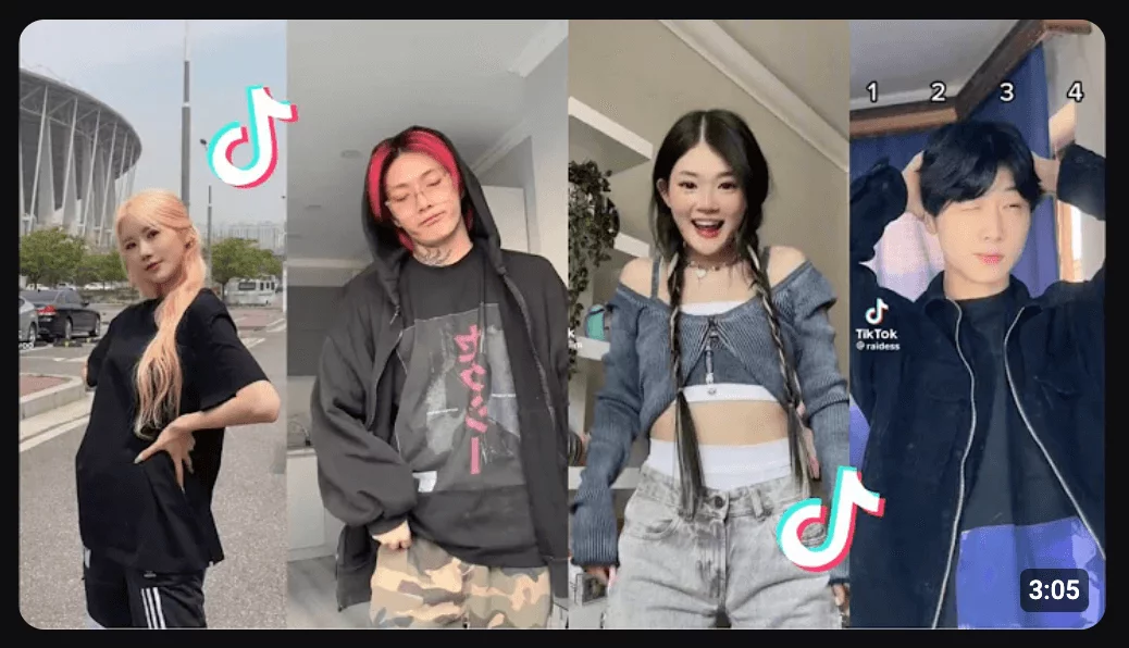 Four TikTok creators posing in different outfits and locations, showcasing their unique styles and personalities.